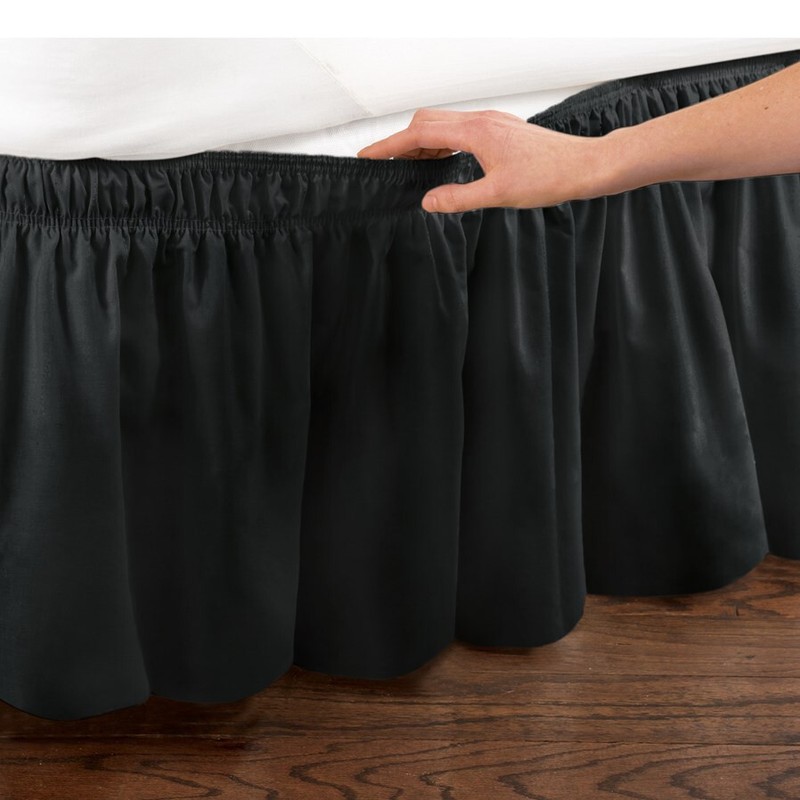 Adjustable Elastic Bed Skirt Wrap Around Dust Ruffle Easy Fit Bedding QUEEN/KING gallery