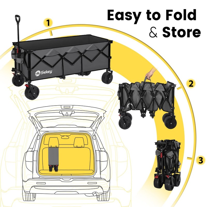 New Sekey 48''L Collapsible Foldable Extended Wagon with 660lbs Weight Capacity gallery