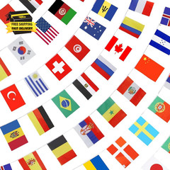 235Ft 226 Countries International String Flags-8″X5.5″ International World Flags
