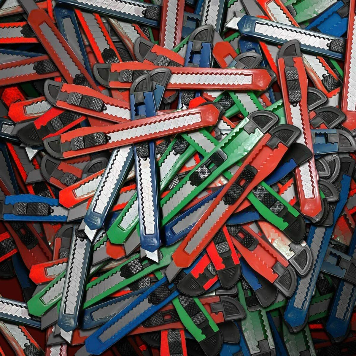 24 pc Utility Knife Box Cutter Retractable Blade Snap Razor Knife Safety Lock 5" gallery