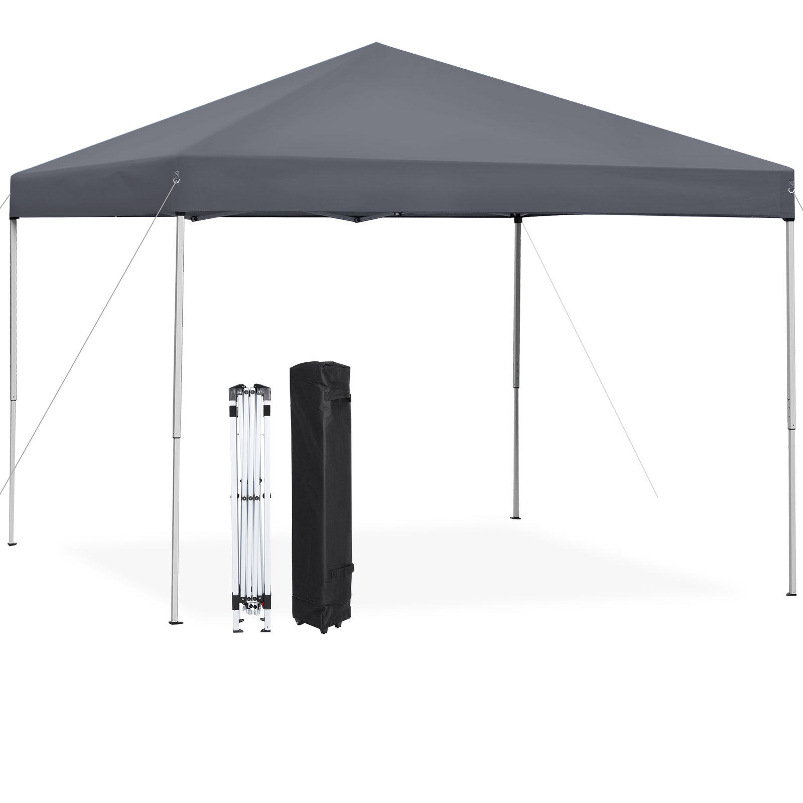 10 x 10 FT Pop Up Canopy Tent Adjustable Straight Leg Height w/ Wheeled Bag Rope gallery