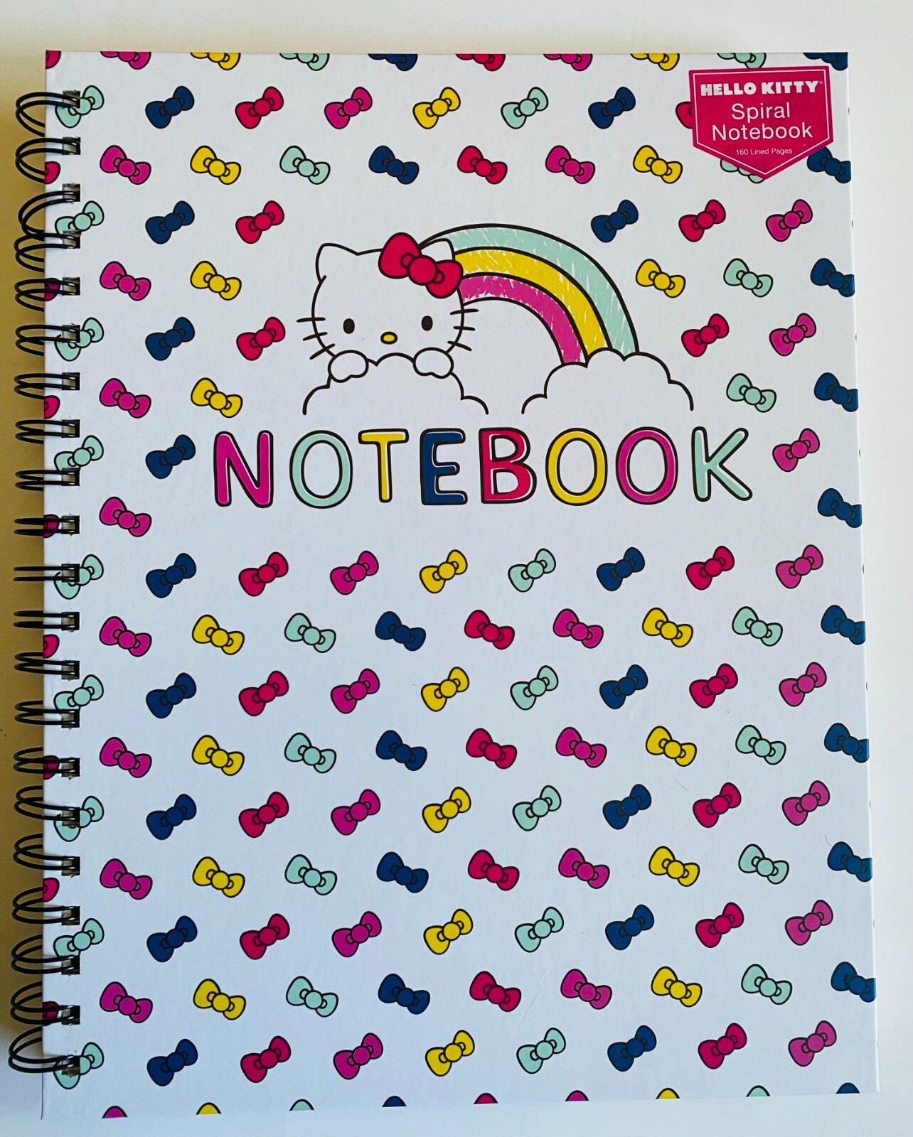 Hello Kitty Large Hardcover spiral bound lined ruled notebook bow colorful pink gallery