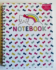 Hello Kitty Large Hardcover spiral bound lined ruled notebook bow colorful pink