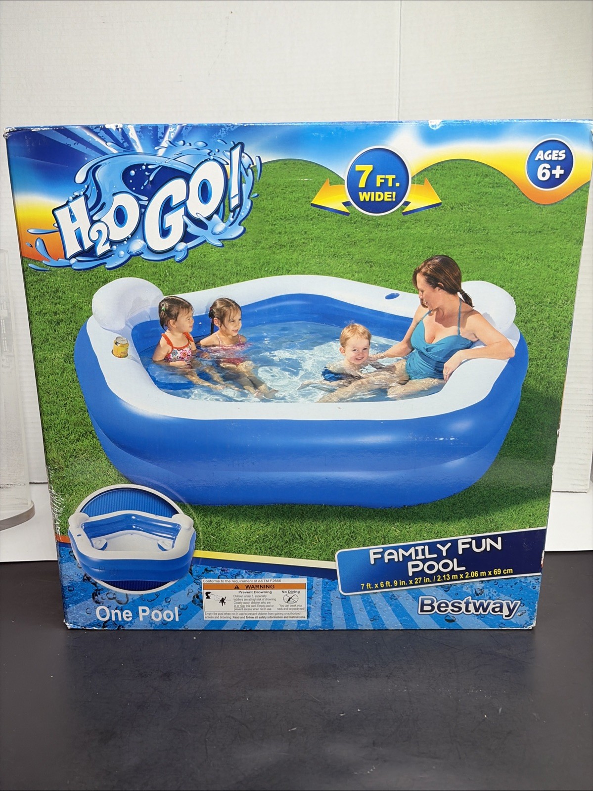 New H2O GO! Family Fun Inflatable Pool, 7 ft x 6 ft. 9 In. x 27 In. Bestway gallery