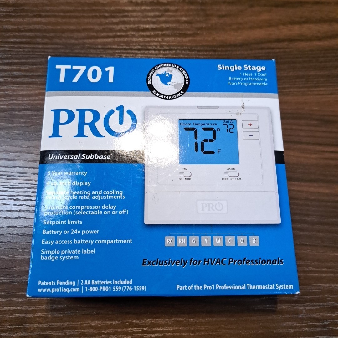 PRO1 T701 Single Stage Non-Programmable Wall Thermostat 1 Heat/1 Cool gallery