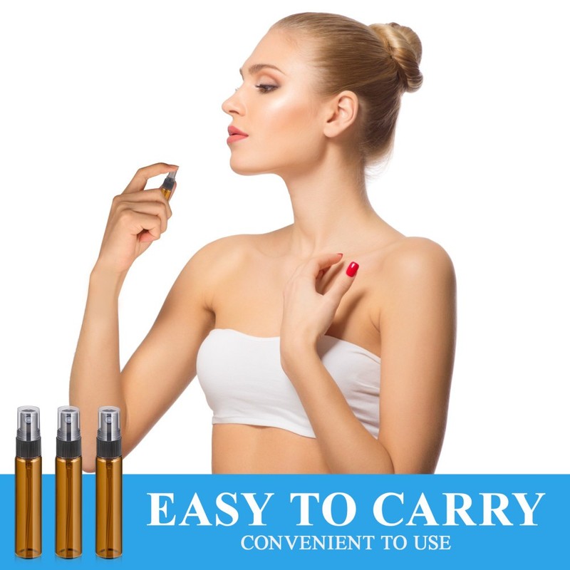 10 Pcs Small Empty Refillable Glass Spray Bottles for Makeup and Skin ml gallery