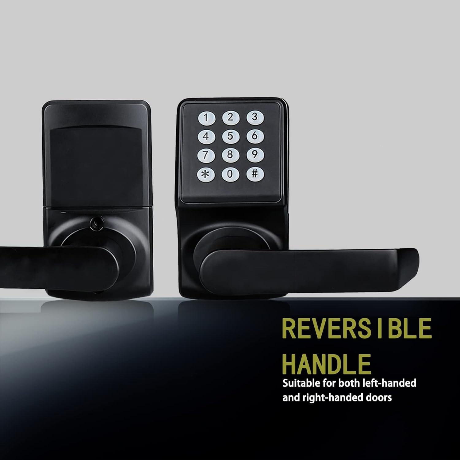 Keypad Door Lock with Handle-Keyless Entry Door Lock -Matte Black gallery