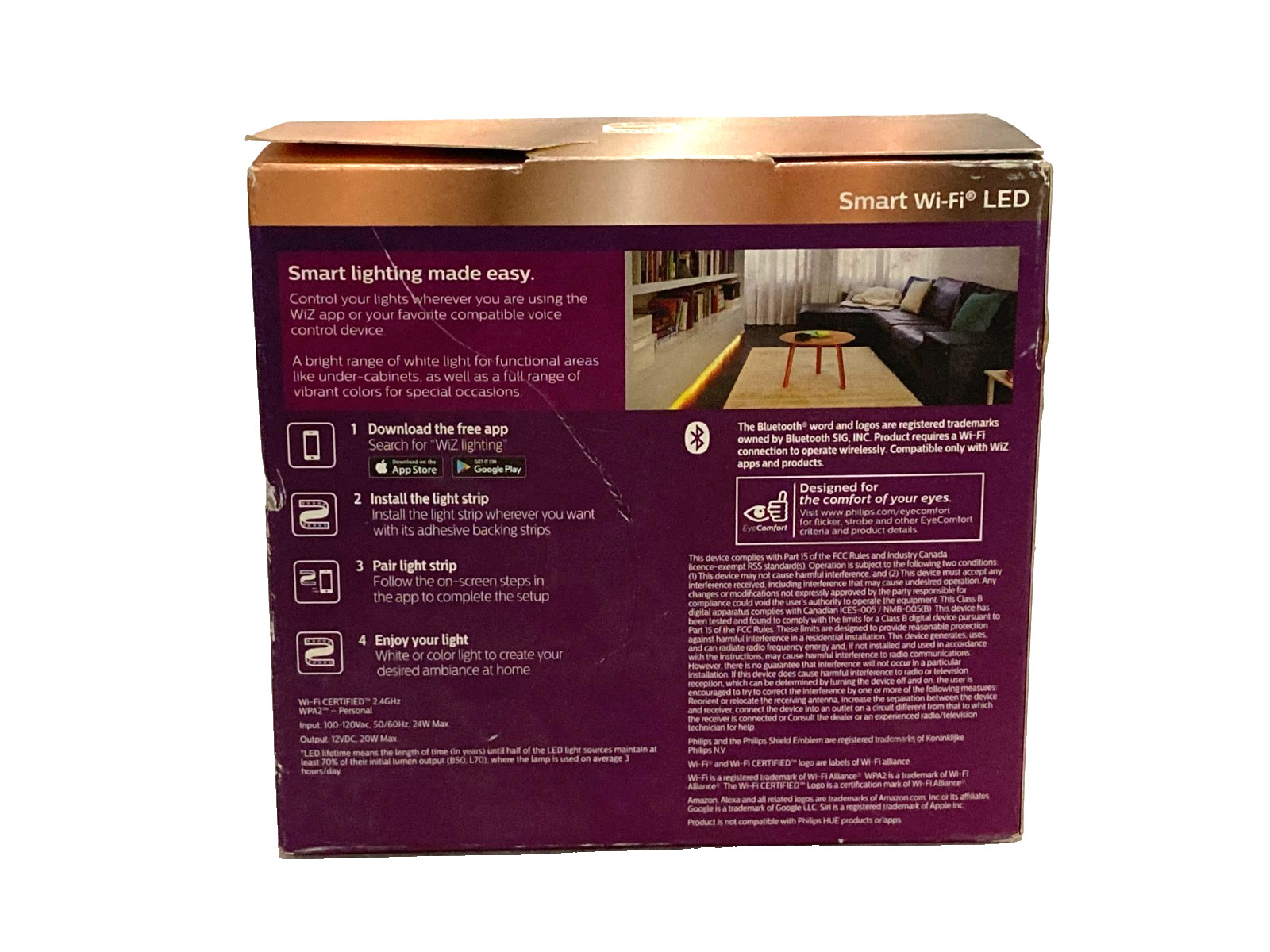 Philips 6.5ft Smart LED Light Strip 20W Tunable, Wi-Fi Full Color, 1600 Lumens gallery