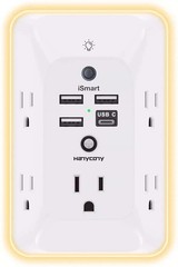 Outlet Extender with Night Light, Multi Plug Outlet, USB Wall Charger Surge Prot