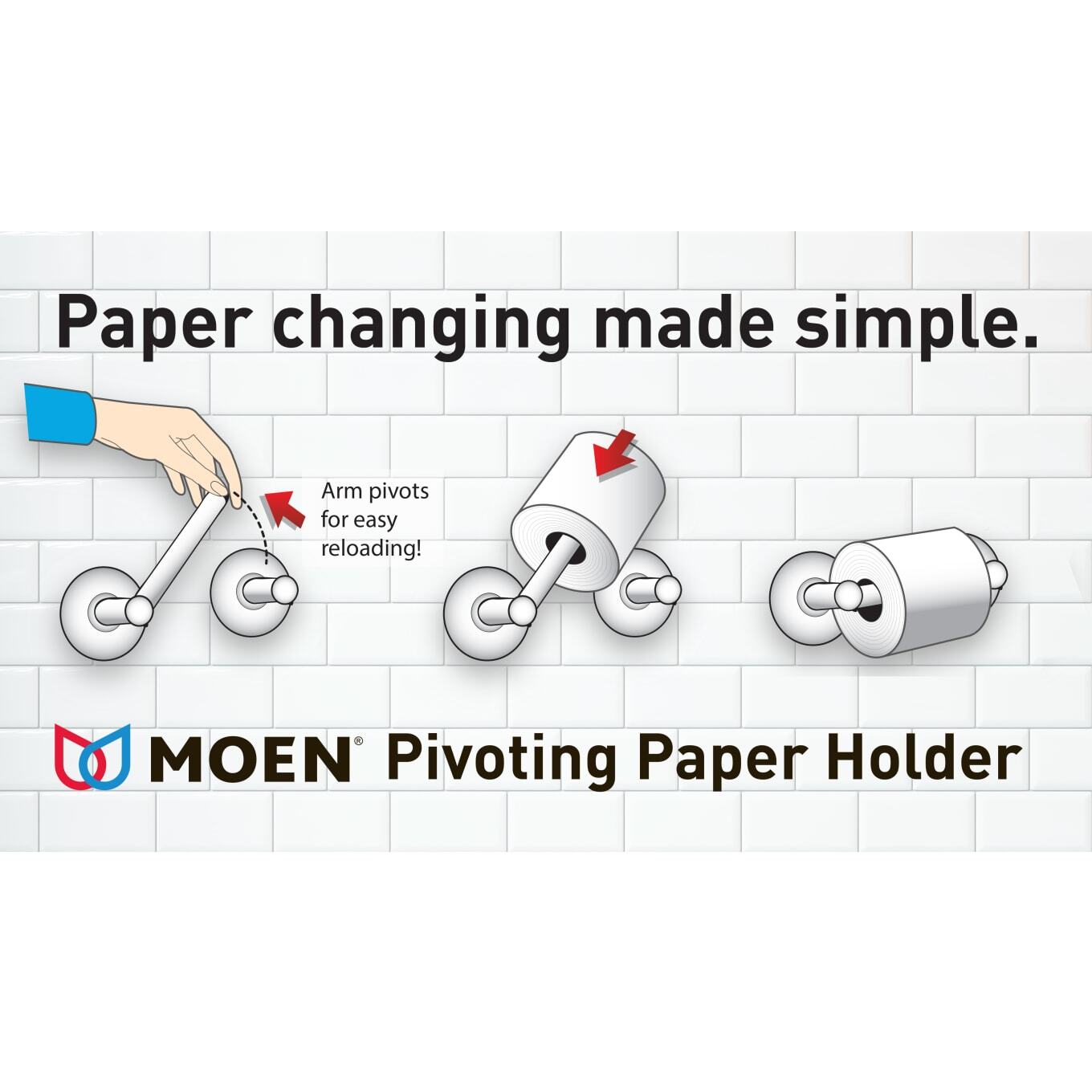 MOEN Genta Double Post Wall Mounted Toilet Paper Holder, Matte Black gallery