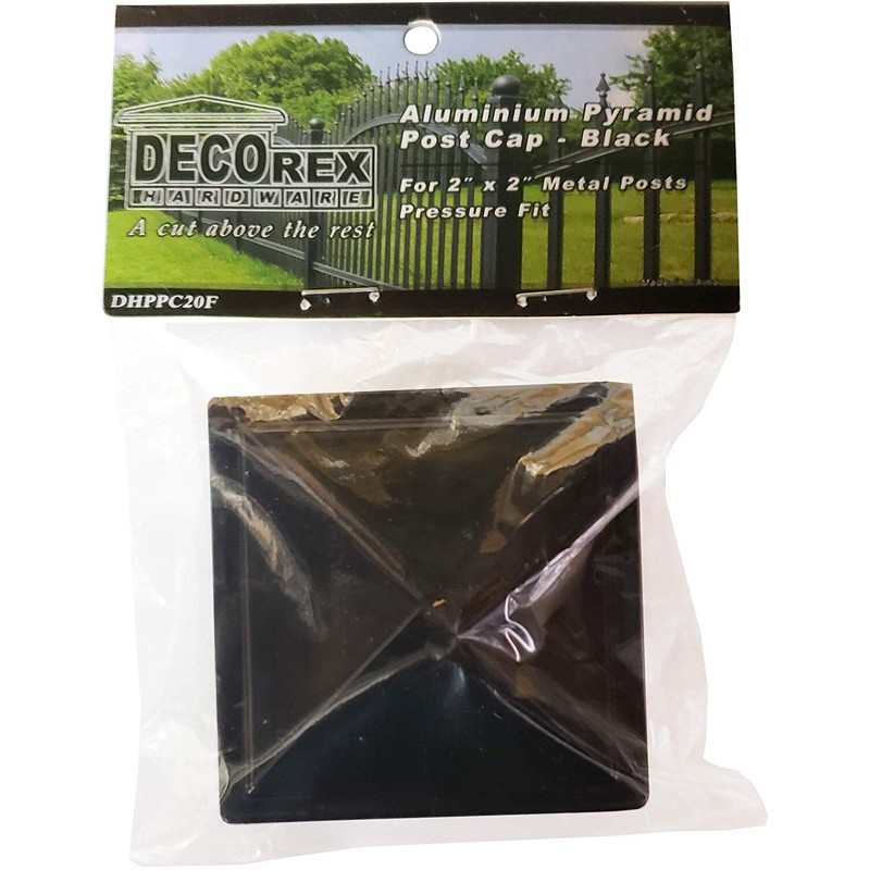 2" x 2" Aluminium Pyramid Post Cap for Metal Posts - Pressure Fit - Black gallery