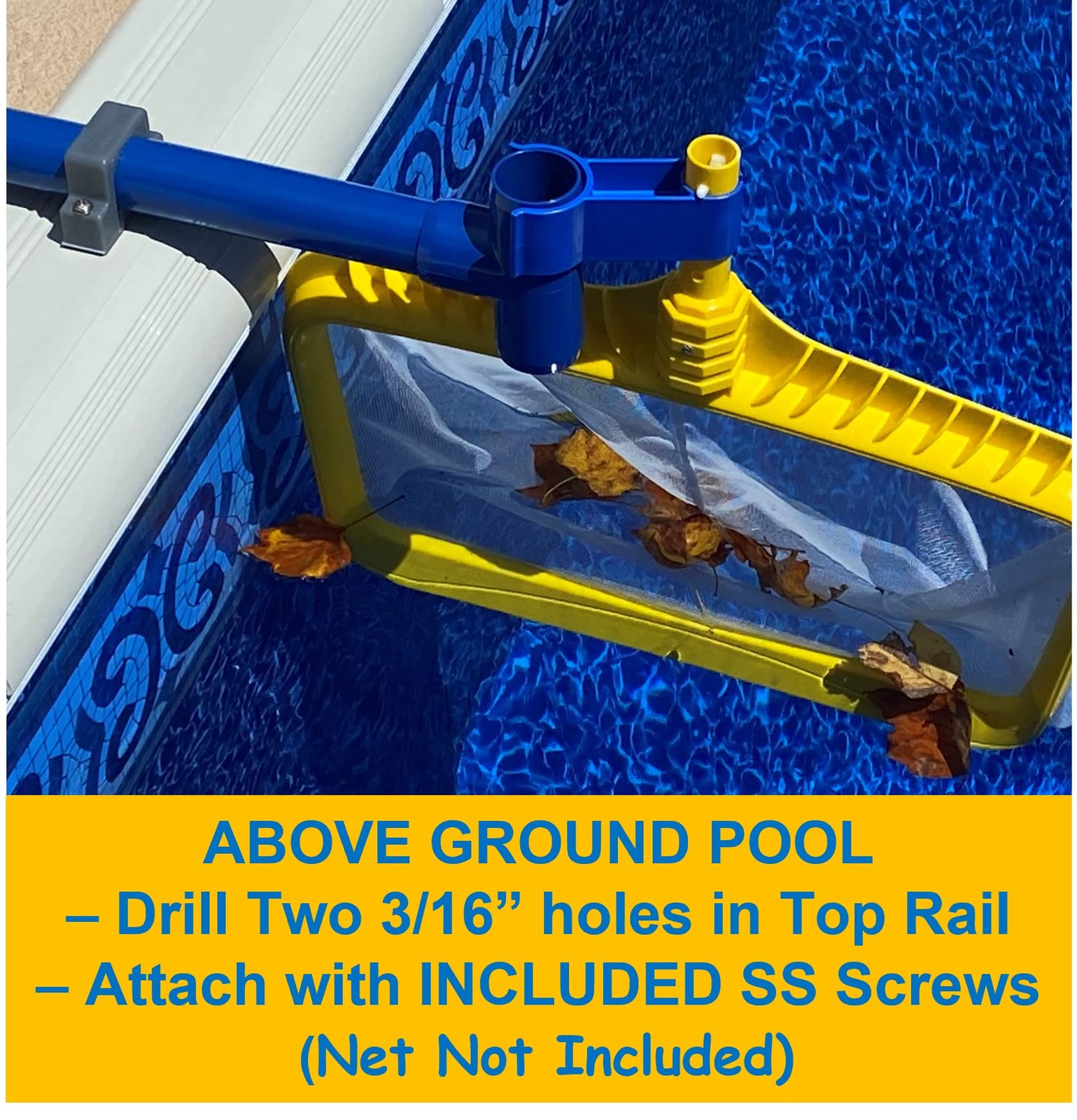 Leaf Skimmer Kit for Above Ground & In-Ground Pools – Hands-Free Debris Removal gallery