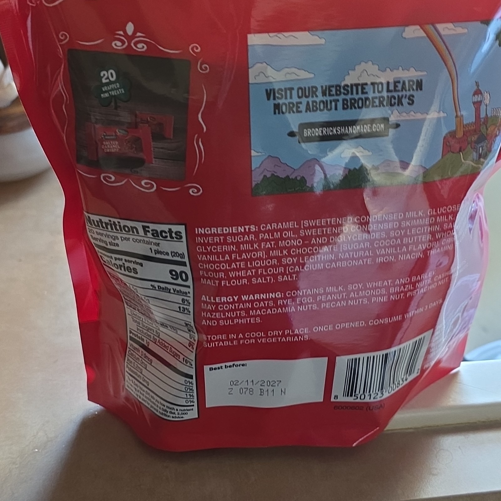 Broderick's Salted Caramel Rice Crispy Bites Milk Chocolate, 400g Bag gallery