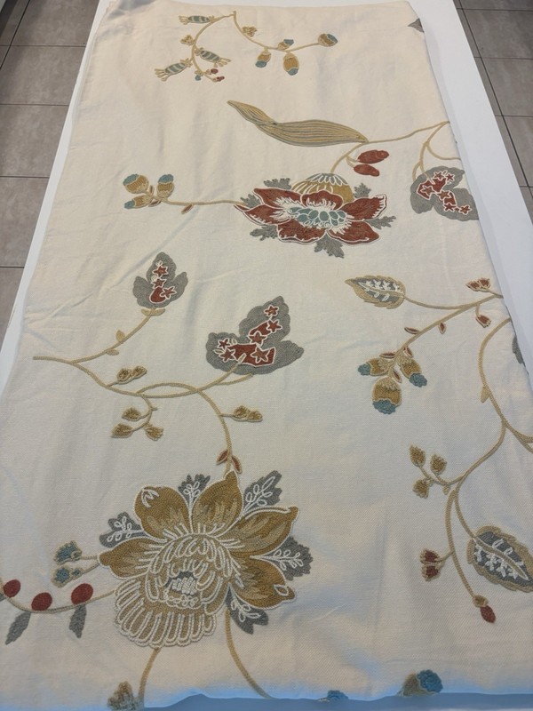 RARE SINGLE PANEL Pottery Barn Margaritte Embroidered Drape 50x94 Lined gallery