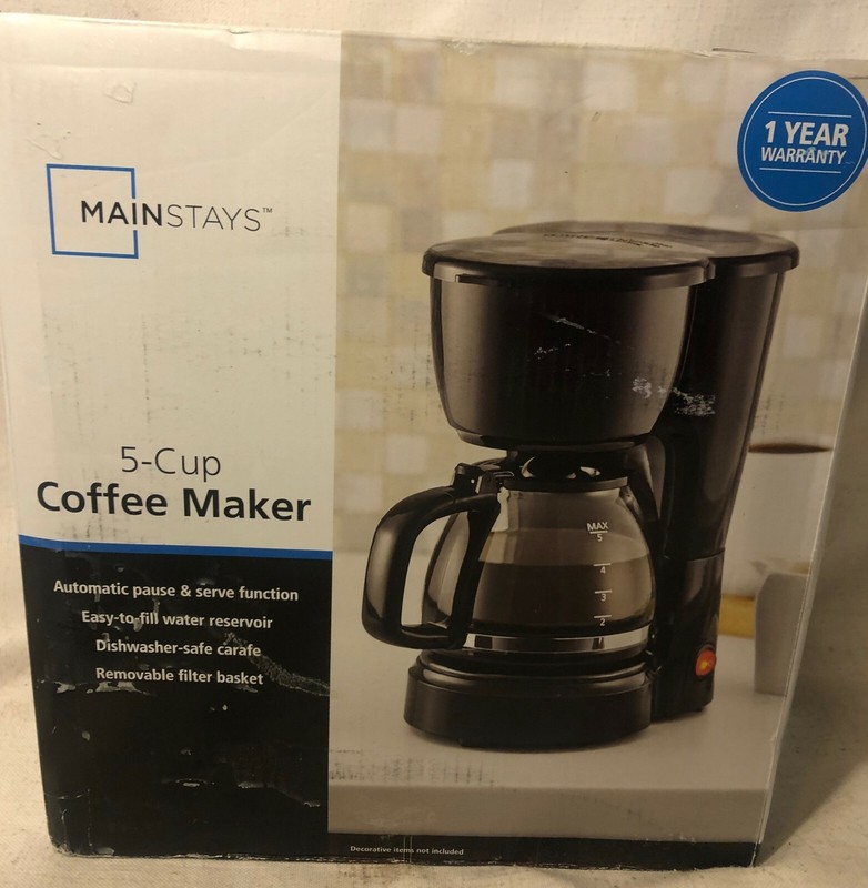 Mainstays 5 Cup Coffee Maker Machine with Removable Filter Basket gallery