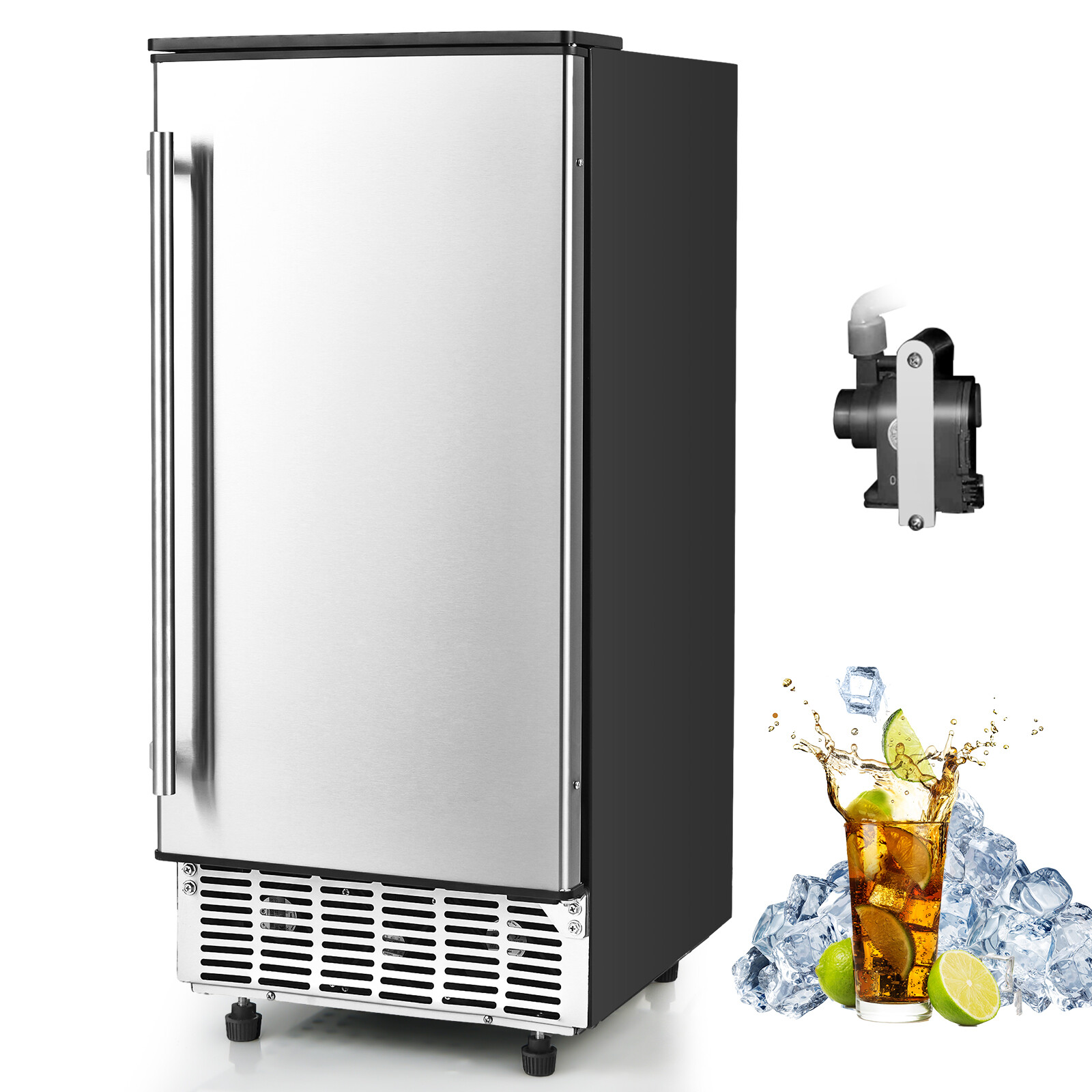 Built-in Ice Maker 80 lbs/Day Free-Standing/Under Counter Machine w/ Light gallery