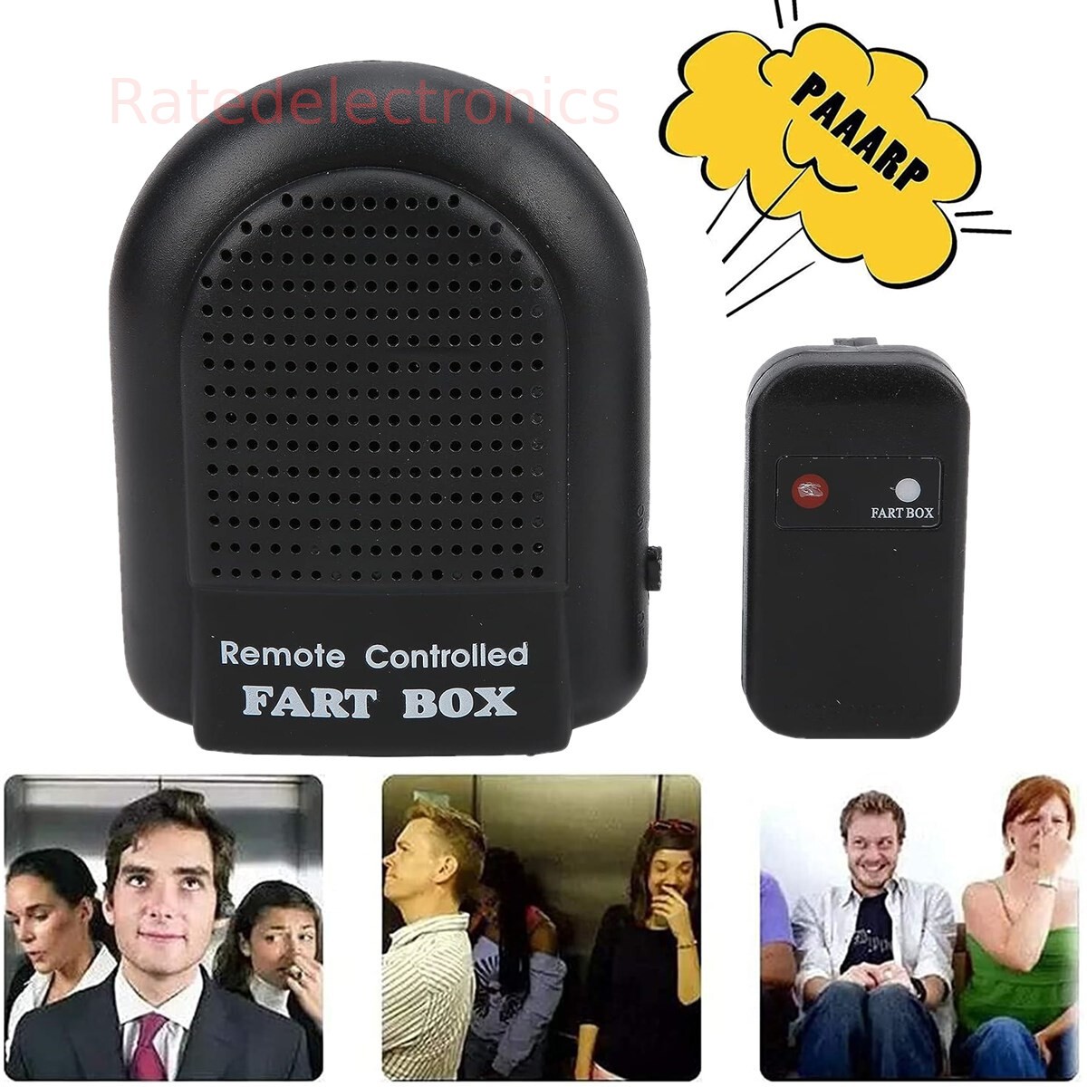 Mini Electric Fart Box Machine Remote Controlled Prank Joke Fun Fart Machine Box gallery