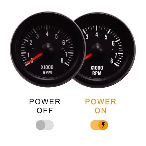 52mm 2-1/16" Universal Electrical Tachometer 8000 RPM for Gasoline Black Dial gallery