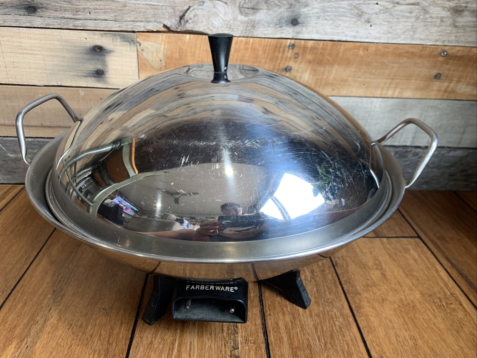 Electric Wok Farberware Model #303 Vintage Stainless Steel Works No Cord gallery