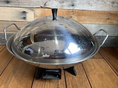 Electric Wok Farberware Model #303 Vintage Stainless Steel Works No Cord