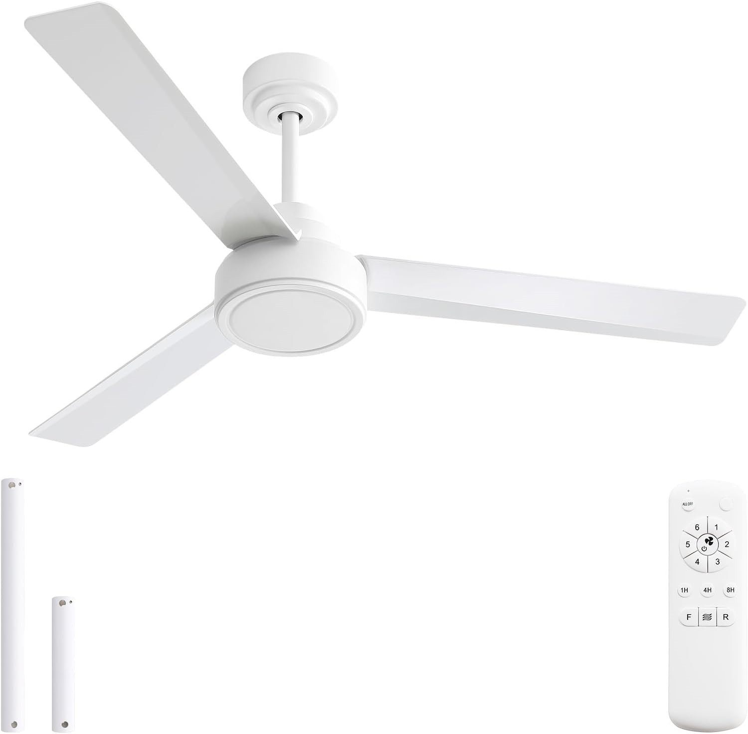 Indoor Outdoor 52'' Ceiling Fan without Light Bedrooom Quiet Reversible DC Fans gallery