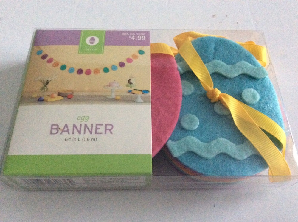 64”(1.6M) Long Multi-Coloured Felt Egg Banner Garland Celebrae Rejoice Easter