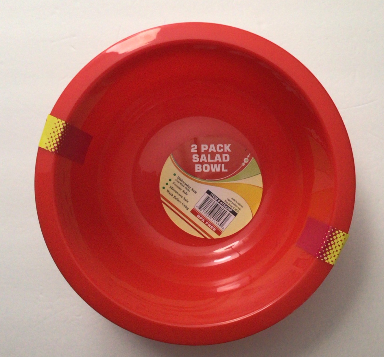 2 PACK SALAD BOWL, DISHWASHER, MICROWAVE & FREEZER SAFE, BPA- FREE, 2 COLORS gallery