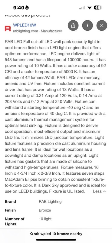 Rab 10w LED Wall Pack For Security Around Home Or Business gallery