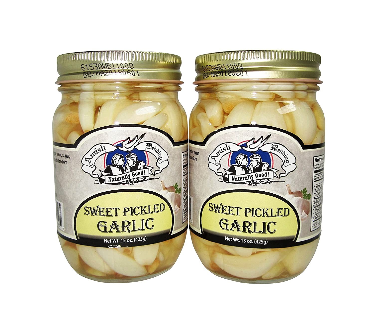 Amish Wedding All-Natural Sweet Pickled Garlic 15 Ounces 15 Ounce (Pack of 2) gallery