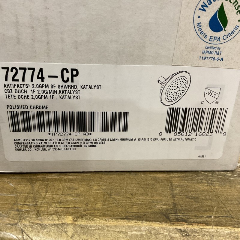 Kohler Artifacts Polished Chrome Shower Head with Katalyst Tech 72774-CP gallery