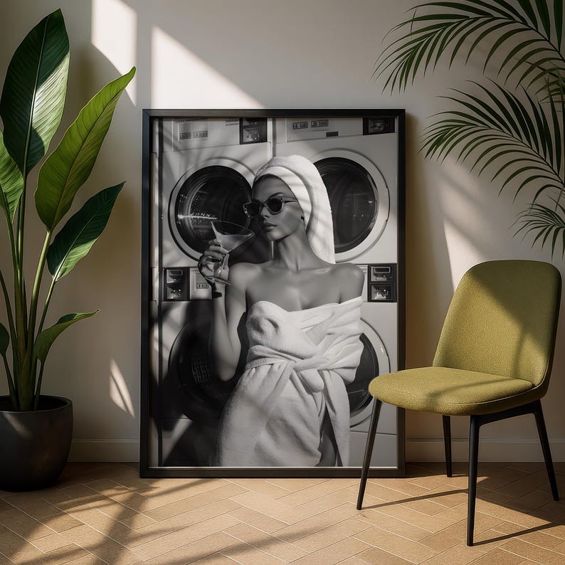 Funny Laundry Room Print - Laundrette Print - Utility Room Decor gallery