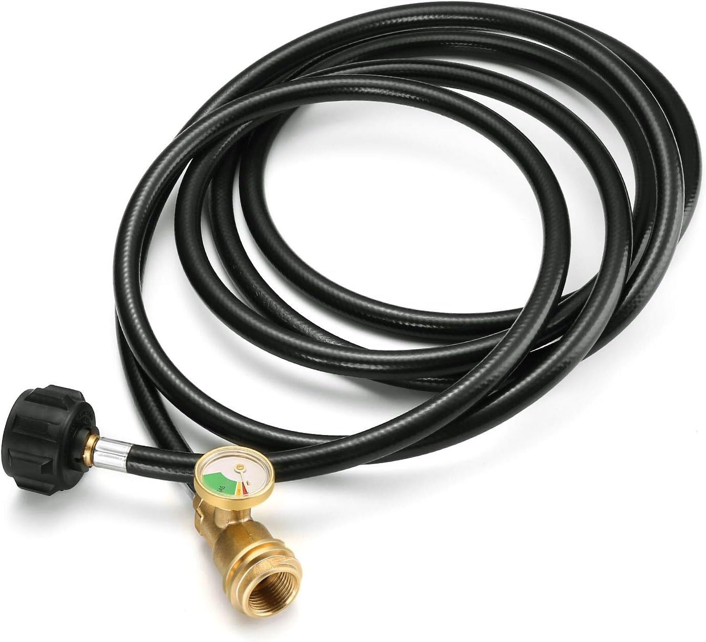 12 FT Propane Extension Hose with Gauge, Leak Detector Replacement Propane Hose gallery
