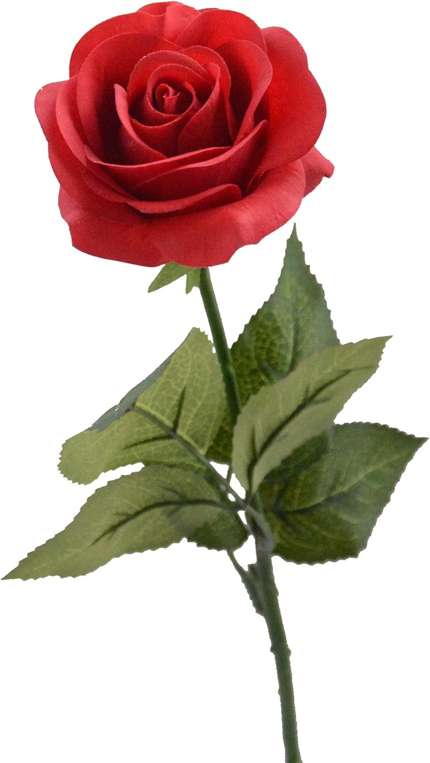 Red Rose Artificial Flowers, 1Pc 17" Single Red Rose for Valentine's Mother's Da gallery