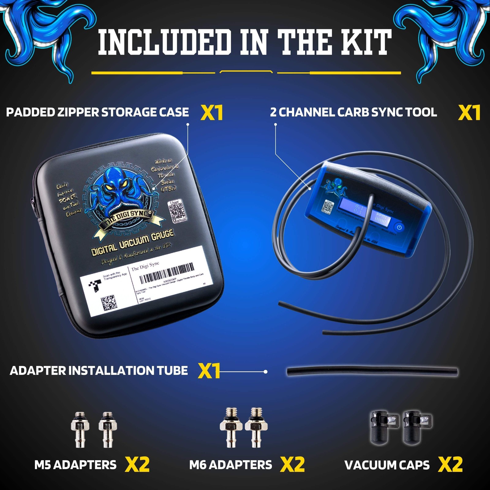 BLEMISHED SALE - The Digi Sync - Pro Throttle Body and Carb Sync Tool - 2, 4, 6 gallery