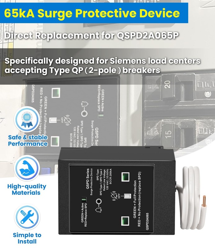 Replacement for Siemens QSPD2A065P Plug-in Surge Protection Device, 2-Pole... gallery