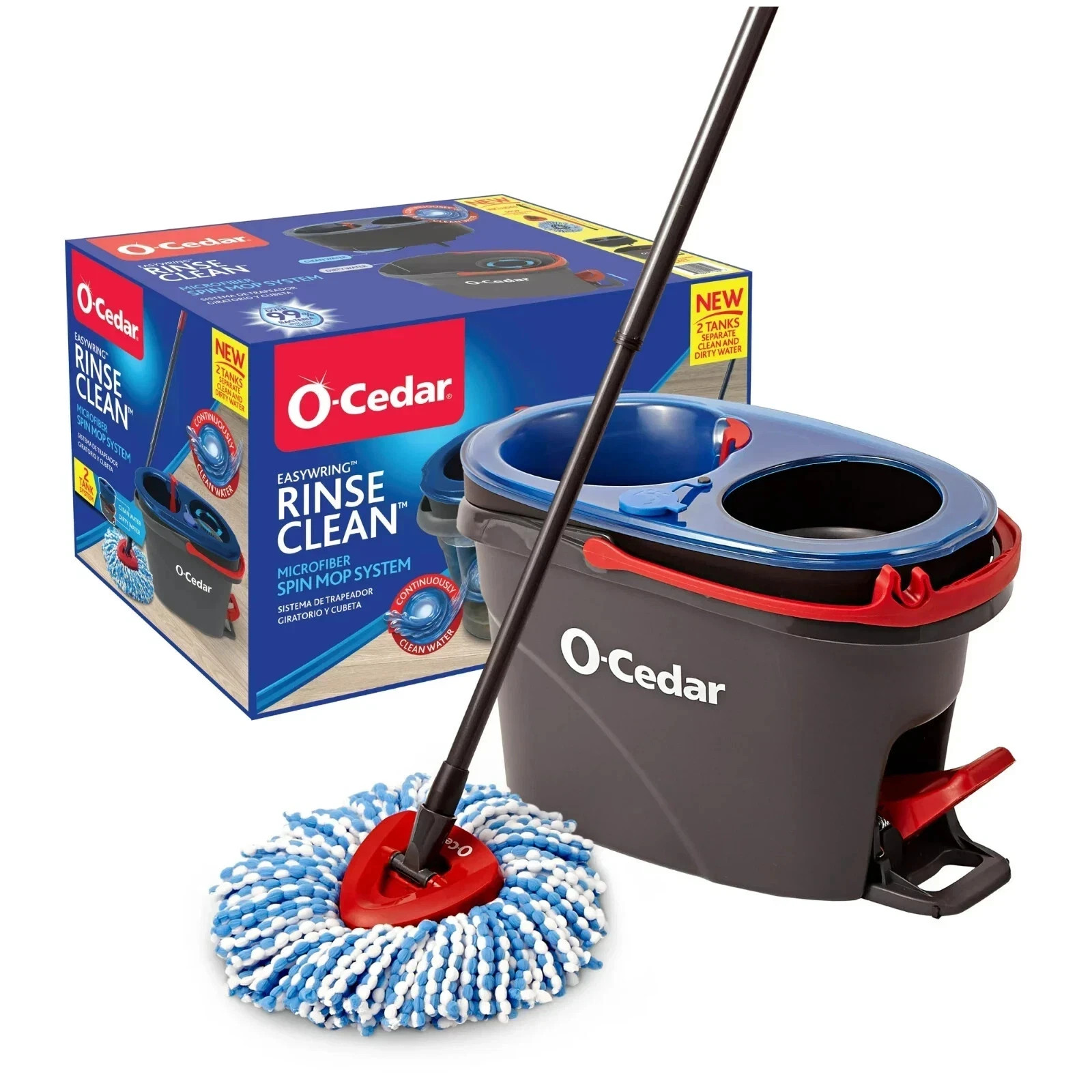 O-Cedar RinseClean Clean Water Spin Mop and Bucket System Clean with Clean Water gallery
