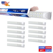 12 Pack 8' LED Tube Light Bulbs 144W 18000Lm Integrated 6500K Warehouse Fixture gallery