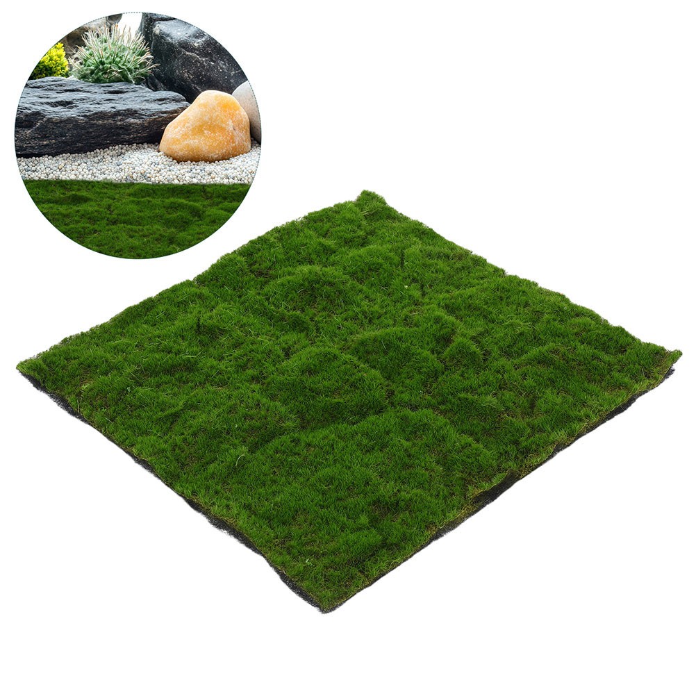 2Pcs Artificial Green Moss Lawn Mat Fake Grass Rug for Garden and Patio Ornament gallery