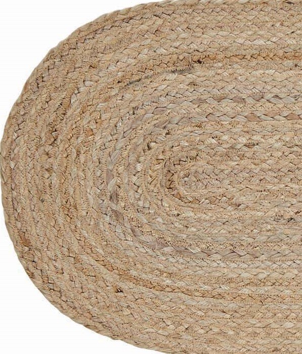 13' x 48" Natural Braided Table Runner Unbleached Jute Tan Oval Rustic Primitive gallery
