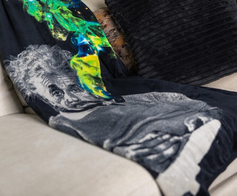 Albert Einstein Smoke Galaxy Lightweight Fleece Throw Blanket | 45 x 60 Inches gallery
