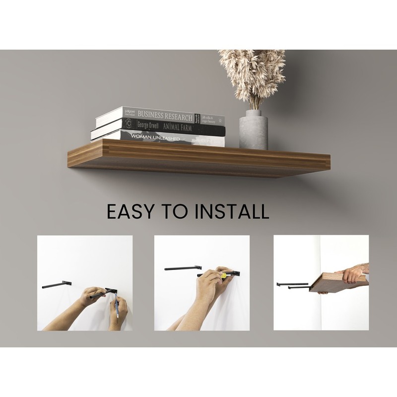 2-Pack Ecco Wide Floating Wall Shelves, 31.5" Decor Storage Shelving gallery