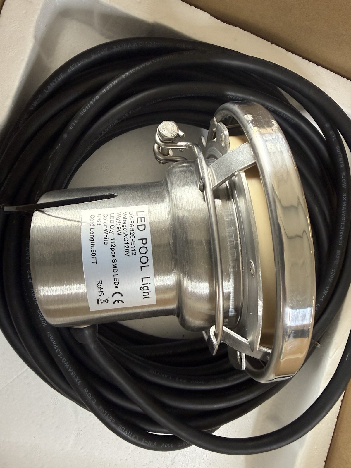Led Pool Light AC 120V 50ft DY-PAR26-E112 White Color Pool Light gallery