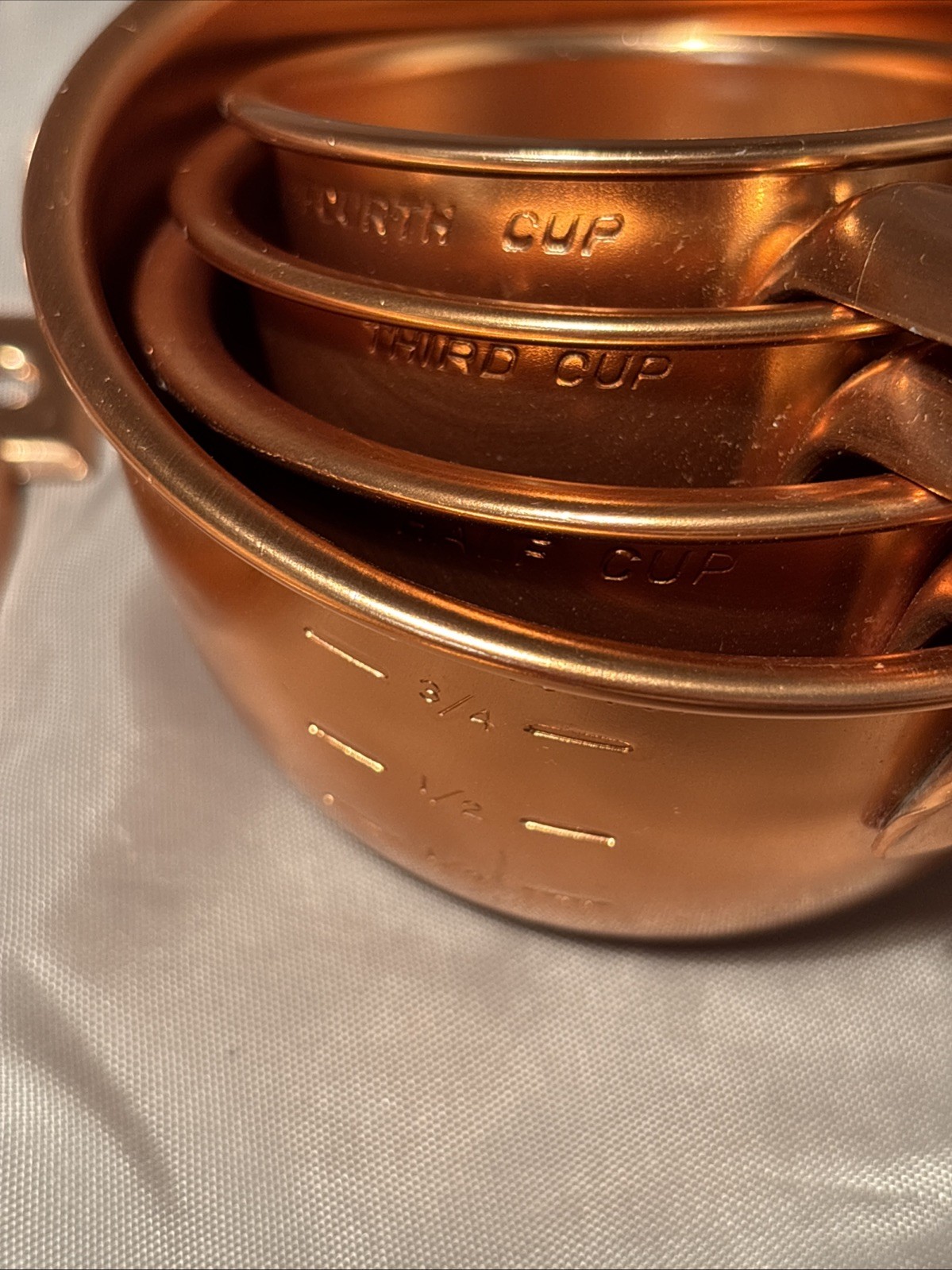 Vintage Copper Finish Measuring Cups And Spoons Set Hanging Racks 11 Piece Set gallery