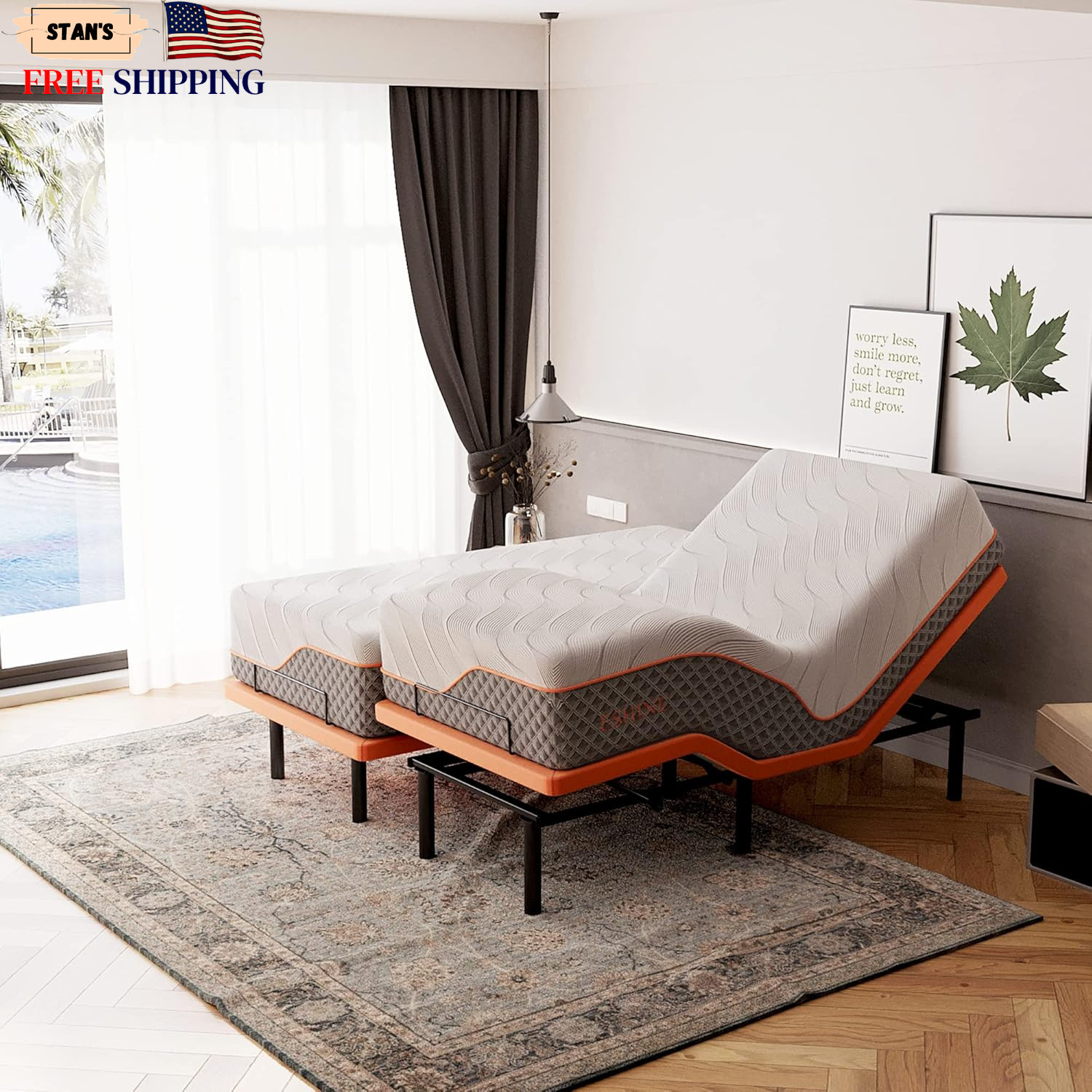 Split King Adjustable Bed Frame with Mattress - 14” Luxury Hybrid Mattress Smart gallery
