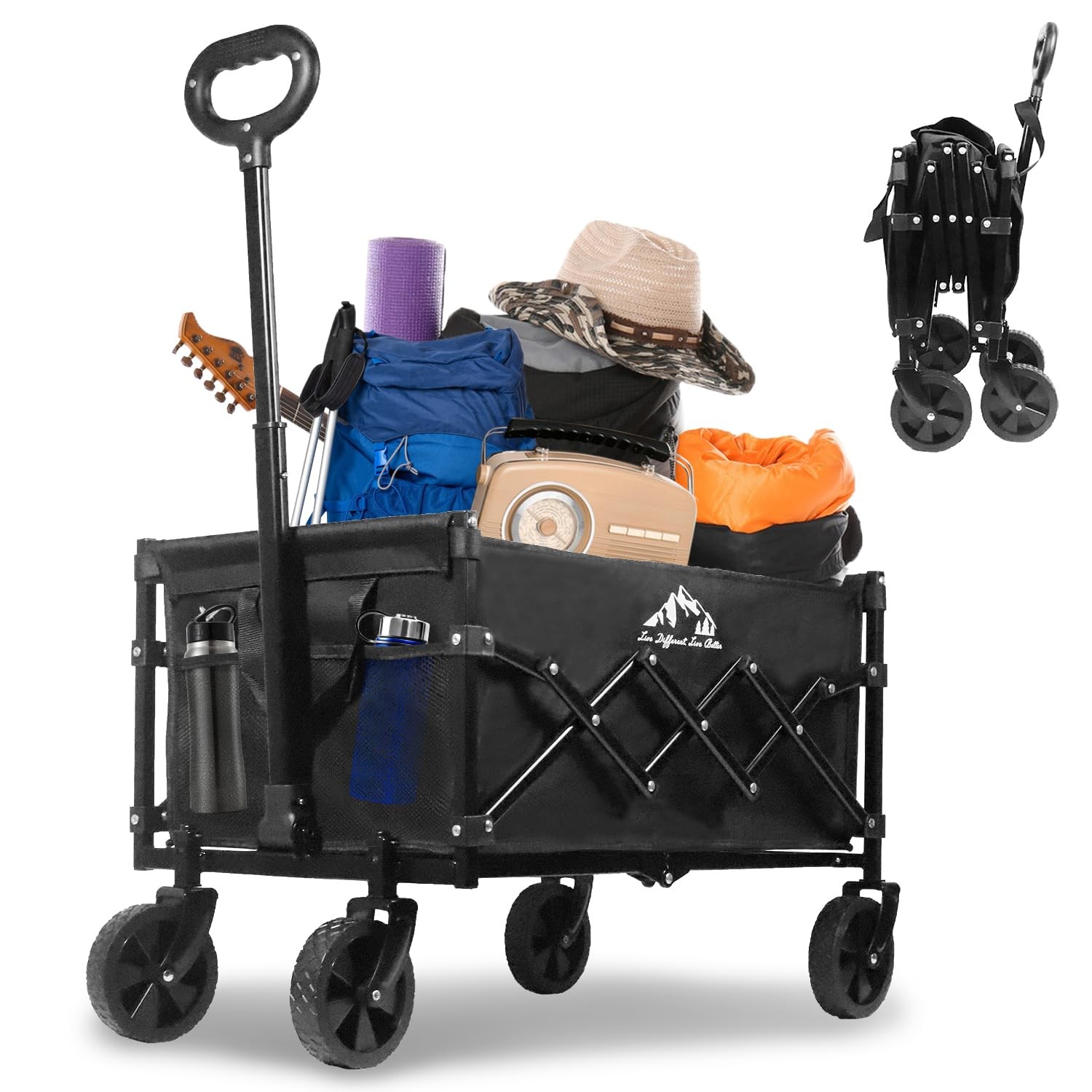 Collapsible Wagon 352LBS Capacity, Foldable Large Wagons Carts, Heavy Duty Ou... gallery