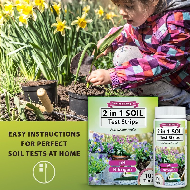100 Soil Test Strips pH & Nitrogen Tester Kit Garden Lawn Plant Soil Test Kit gallery