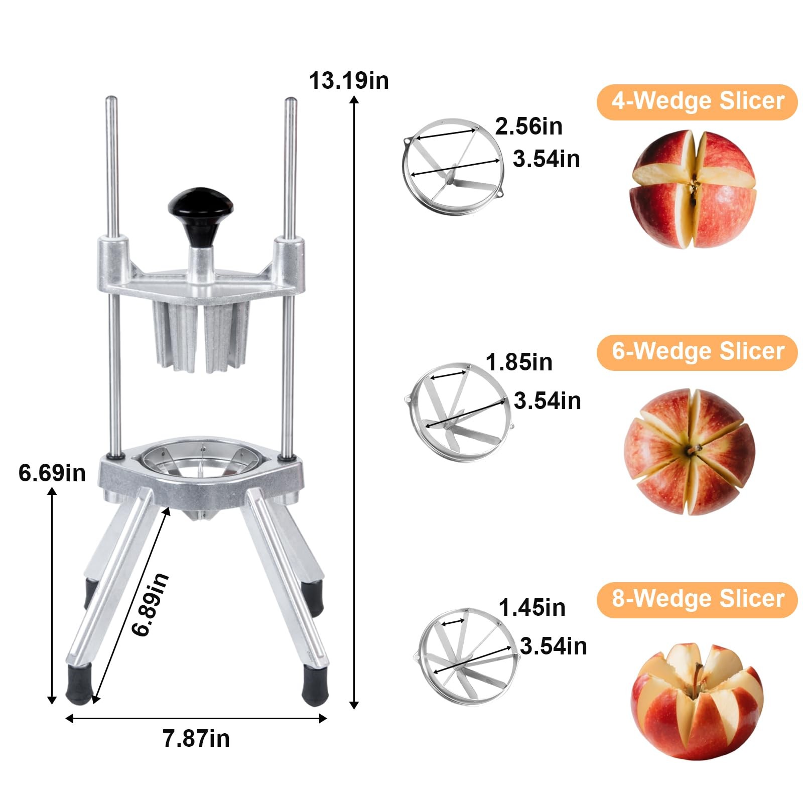 BotaBay Commercial Lemon Cutter, 4/6/8Section Stainless Steel Fruit Slicer wi... gallery