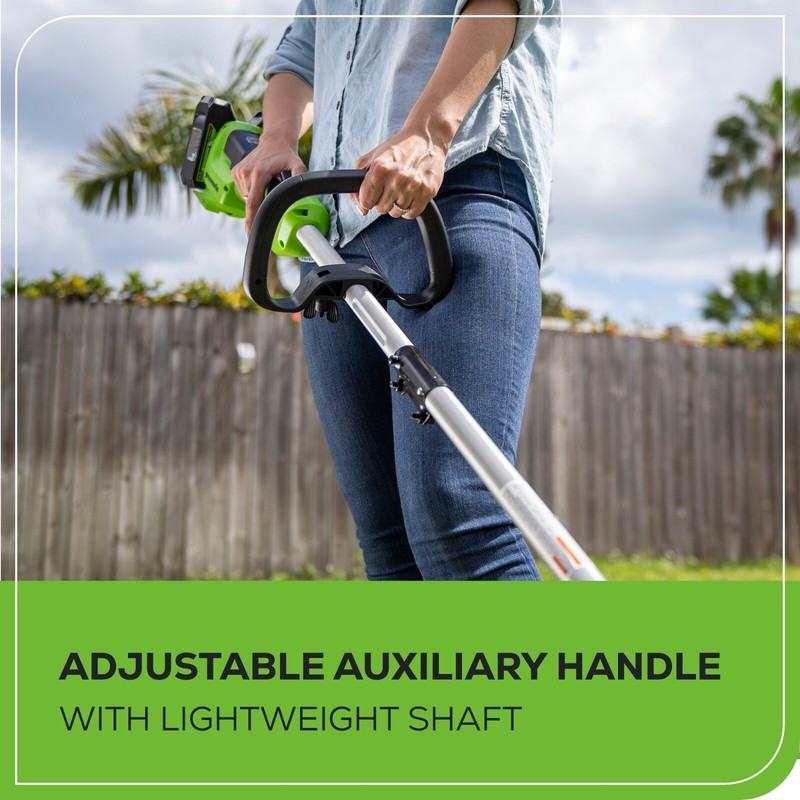 Greenworks 48V(2x24V) 15 inch String Trimmer w/(2) 4Ah Battery & Dual Charger OB gallery