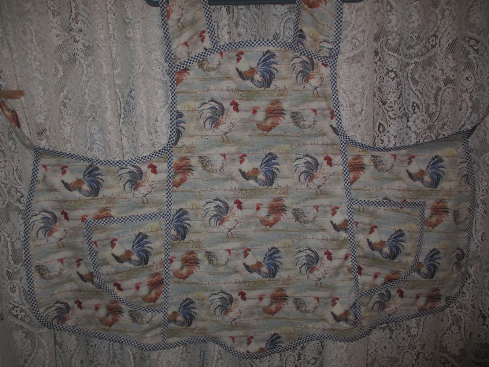 HANDMADE BIB APRON FRESH EGGS CHICKENS gallery