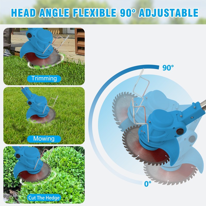 24V Cordless String Trimmer Weed Eater Electric Lawn Edger Grass Brush Cutter US gallery